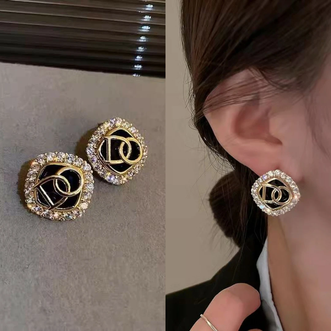 铜合金合成锆石耳饰 101010补补补百搭时尚大气耳饰耳钉