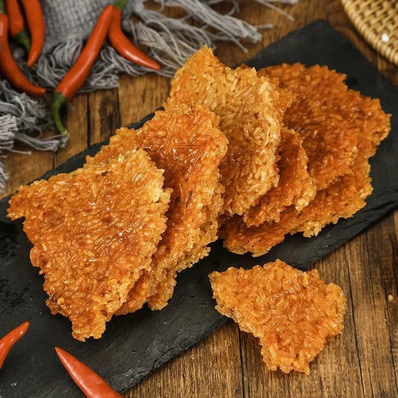 安徽岳西特产岳妹子手工糯米锅巴香脆零食柴火土灶香辣梅干菜袋装