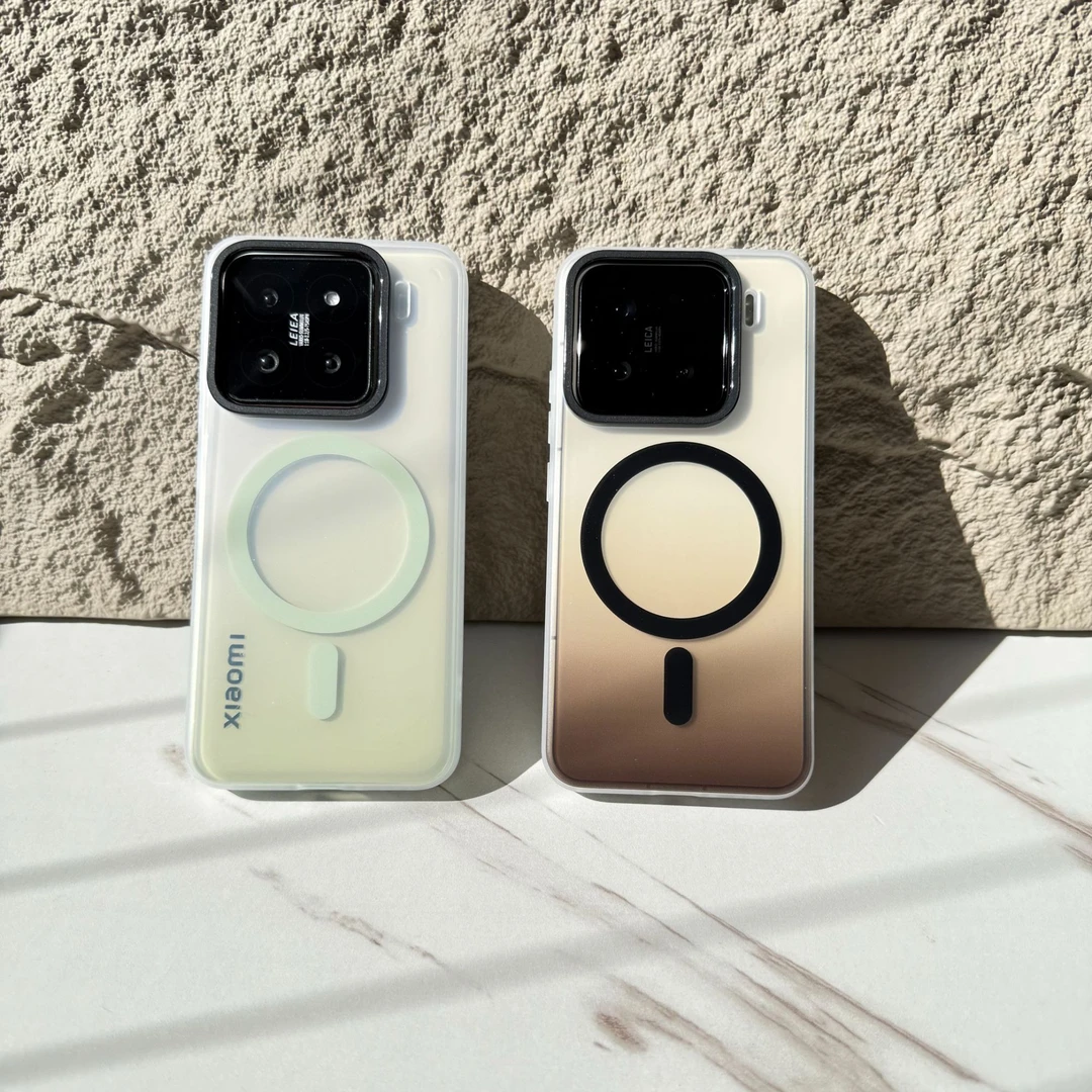 适用小米15手机壳 渐变色高级透明磨砂手机壳15pro手机壳防摔磁吸