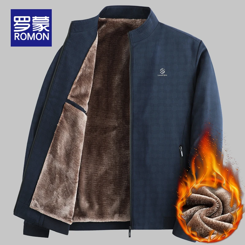 罗蒙加绒夹克男爆款2025新款冬季棉服男士秋冬款中年爸爸外套男款