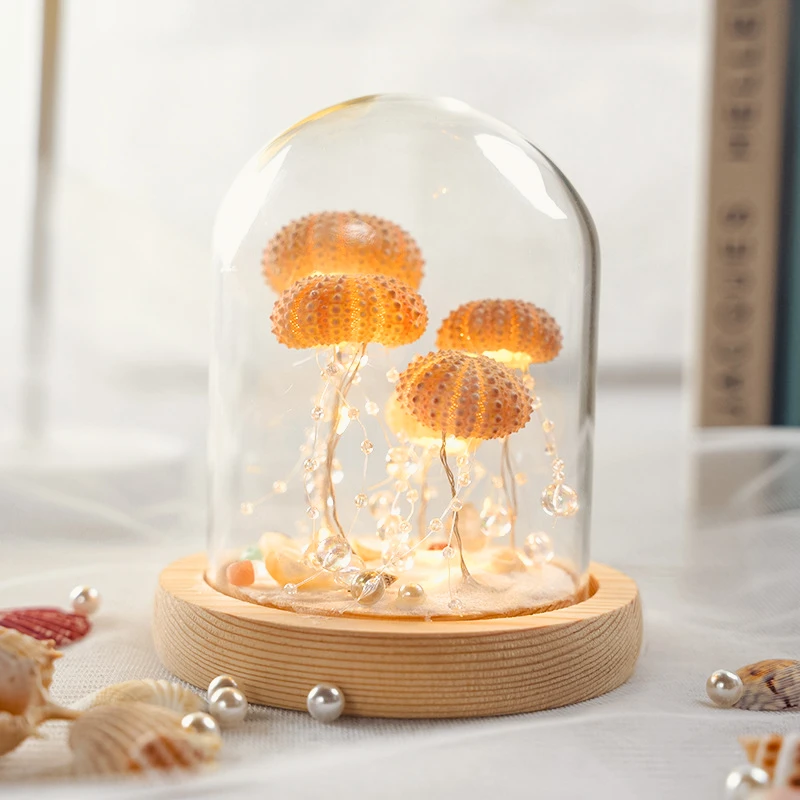 创意海胆水母贝壳小夜灯DIY手工情人节送女友女生生日礼物送闺蜜
