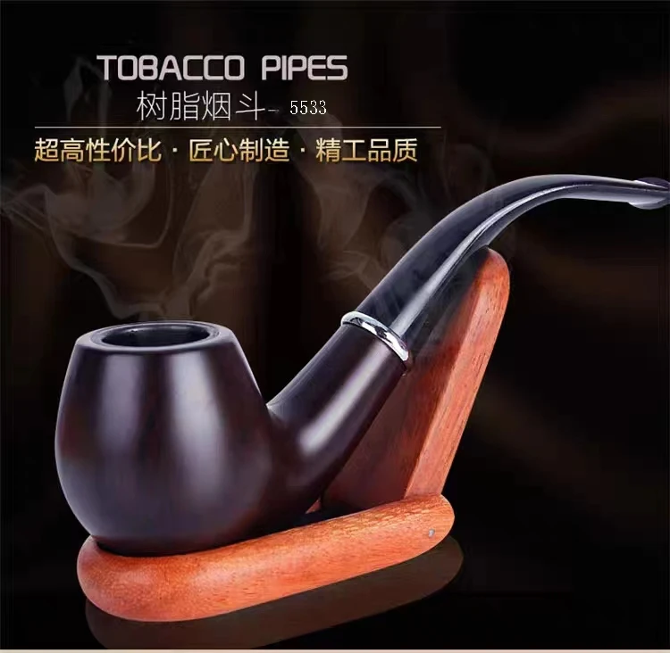 弯式可清洗亚克力树脂复古过滤烟嘴烟斗胶木烟斗实木烟斗
