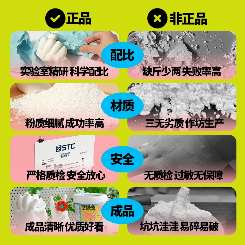 儿童手模型石膏diy自制手膜克隆粉实验材料手指脚印掌模型纪念品