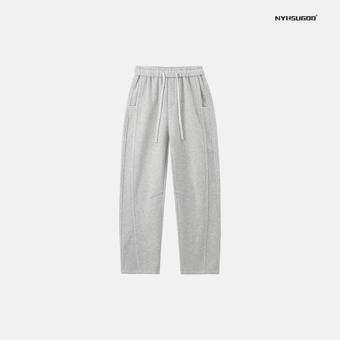 NYHSUGOO/南乙N3252冬季加厚美式抽绳cleanfit男士保暖微弯刀长裤