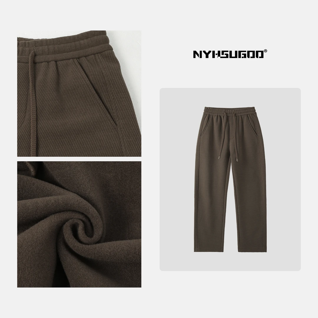NYHSUGOO/南乙C802-C802-1秋冬男美式抽绳休闲裤百搭加厚长裤显瘦