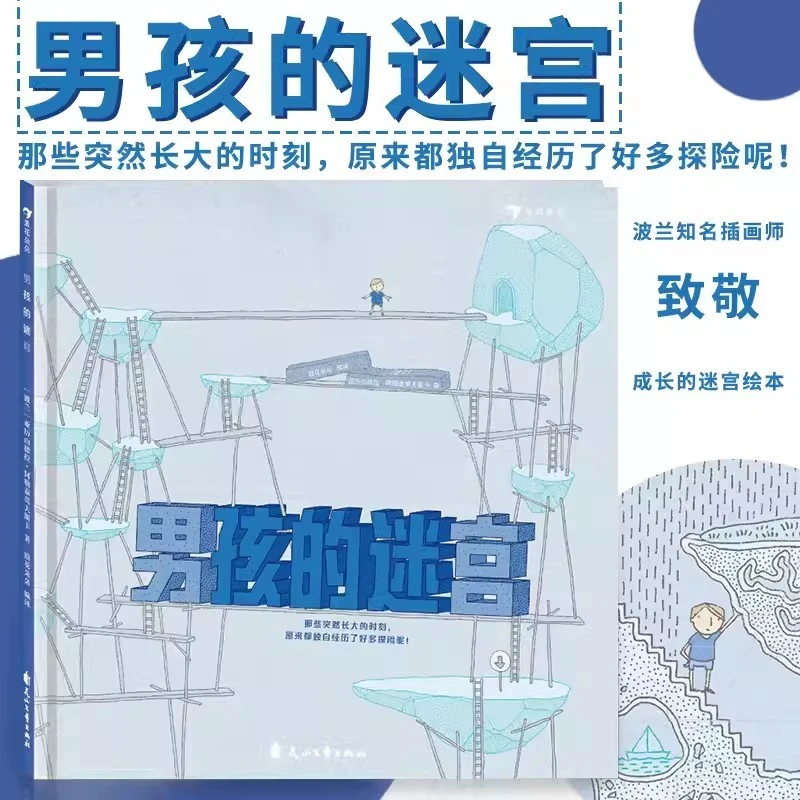 男孩的迷宫 无字迷宫绘本  想象力逻辑推理力和问题解决能力