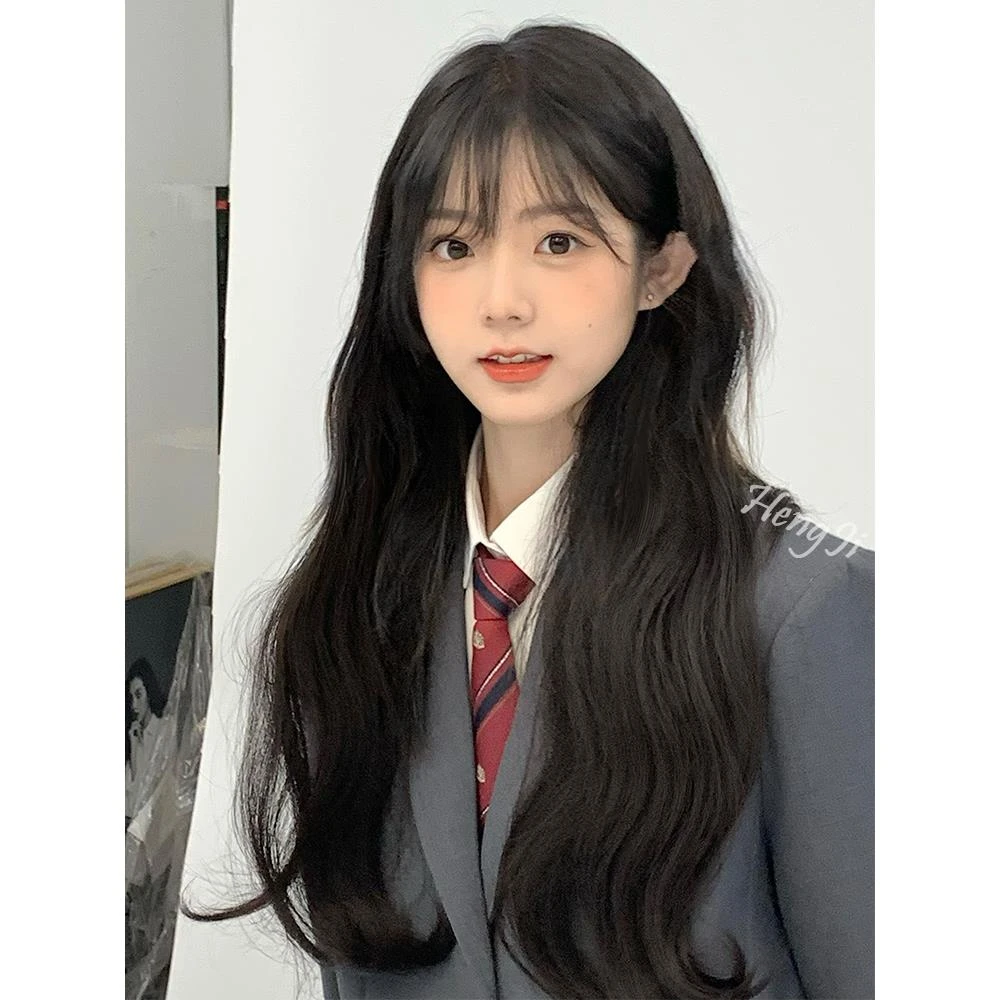 哼唧假发女长发大波浪长卷发lolita自然空气刘海假发全头套式假发