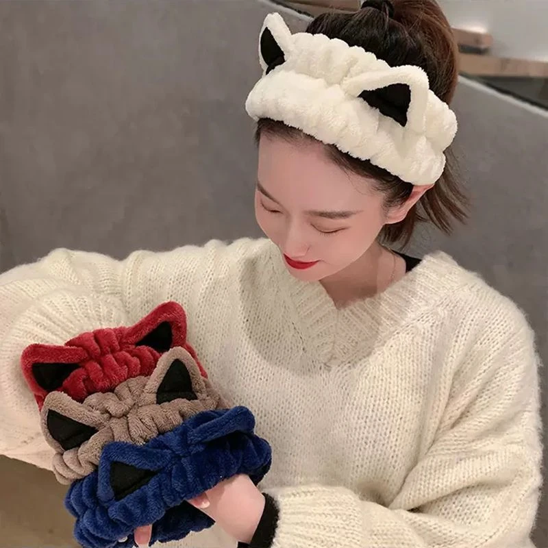 卡通猫耳束发带女洗脸头箍洗漱发箍头套发卡防滑