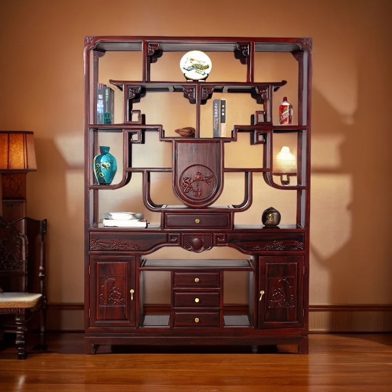 南美酸枝（全料，全榫卯）家用雕花博古架多宝格置物架
