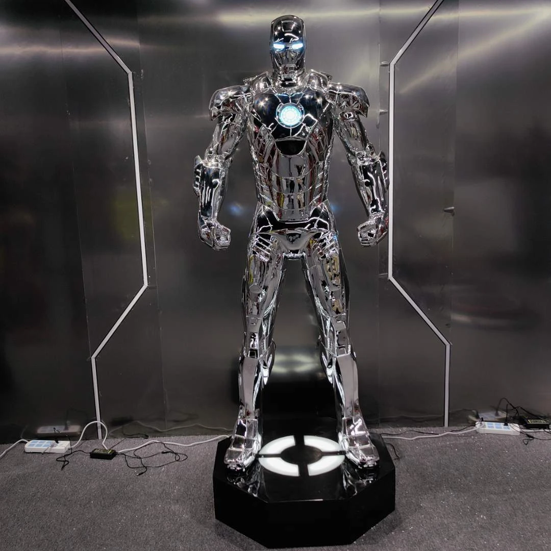 个性人物钢铁侠1：1模型MK7客厅办公室KTV发光雕塑大摆件高档电镀