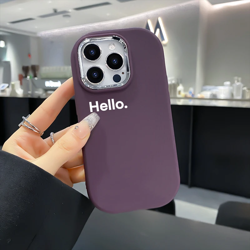 hello个性文字适用苹果15ProMax手机壳iPhone14Pro新款13肤感12