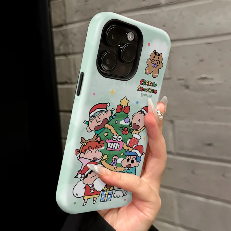 圣诞树小新伙伴适用苹果12手机壳二合一iphone15promax卡通13/14