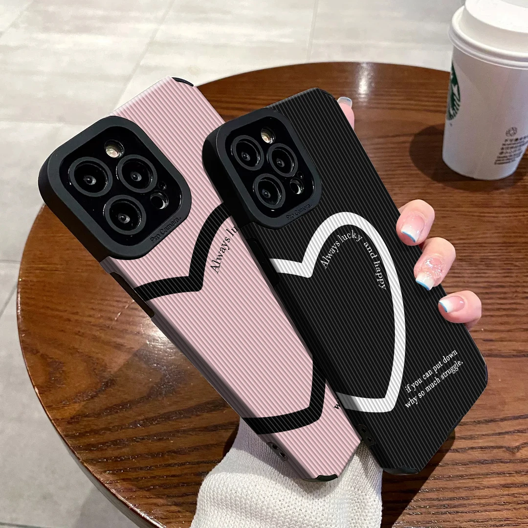 情侣爱心适用苹果15华为/小米oppo/vivo手机壳13promax防摔14plus