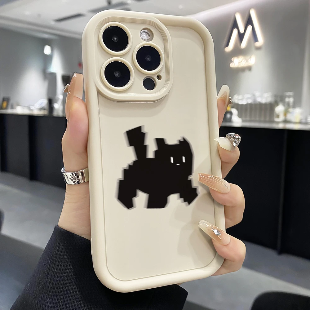 重影小猫适用苹果15Promax手机壳13简约iphone14plus华为12Xs11
