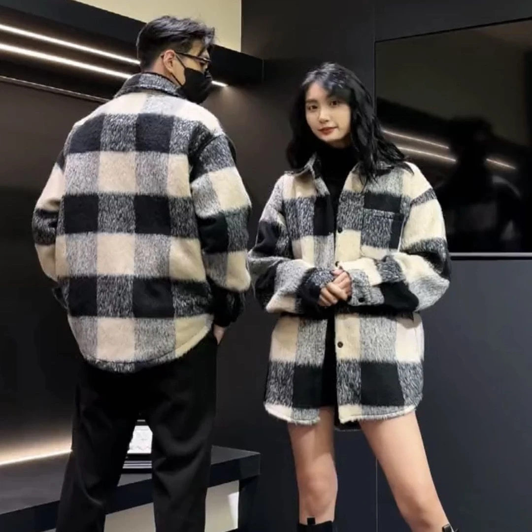 【小扬哥推荐】冬季格子氛围感休闲毛呢棉服男潮流帅气百搭加厚保