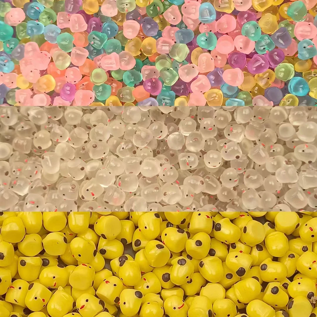 卡通迷你夜光小鸡手工DIY创意耳饰发夹树脂饰品配件小摆件