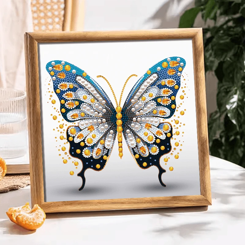 DC/蒂彩蝶恋钻石画手工di十字绣蝴蝶带框摆台卧室摆件装饰画半钻
