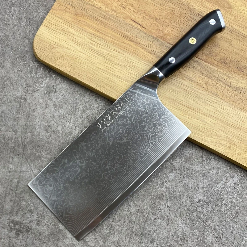 大马士革钢菜刀锋利锻打厨房家用切菜刀切片切肉刀厨师专用切片刀