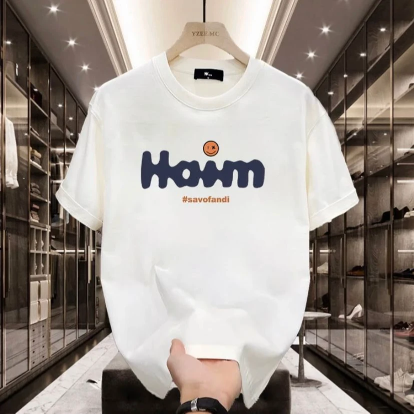 【高品质短袖】夏季新款美式痞帅男士个性印花短袖上衣休闲百搭圆领