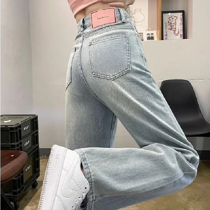 爆款窄版阔腿牛仔裤女2025夏季薄款高腰百搭显瘦时尚垂感拖地裤子