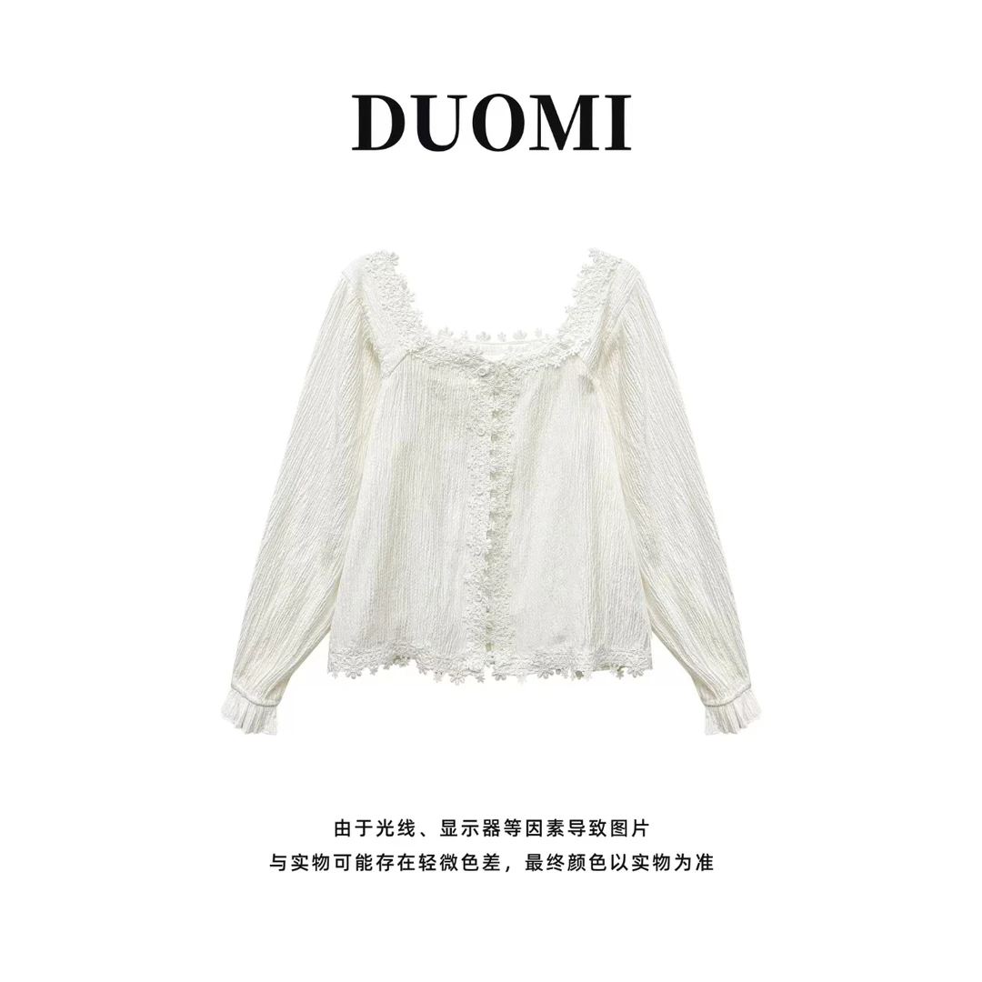 【DUOMI】秋季新款女装百搭时尚小众风格设计感衬衫上衣D5399