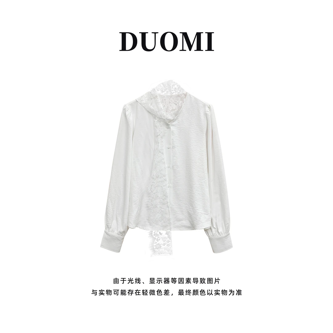 【DUOMI】秋新款女装百搭时尚小众风格设计感衬衫上衣D5812