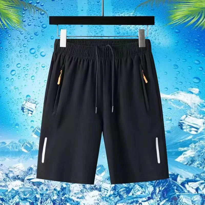 男套装夏季休闲男士冰丝速干运动短裤宽松薄款五分裤短裤裤子（1）