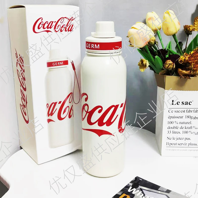 GER保温杯女大容量吸管可口可乐联名男吸管杯高颜值运动水杯子