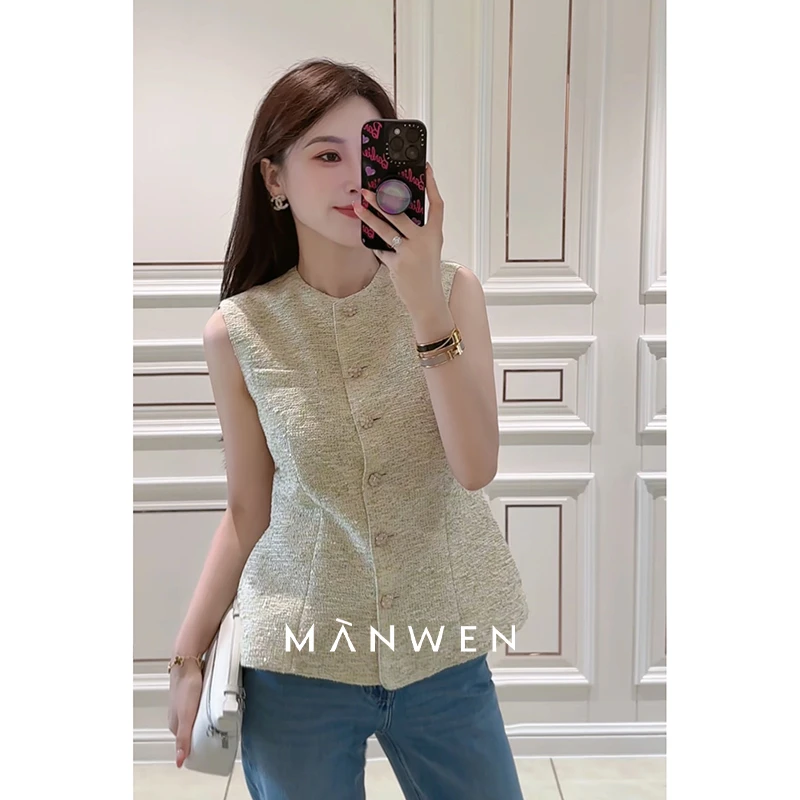 【曼文kiki】“静奢千金”名媛贵气感无袖小香风马甲  MANC336