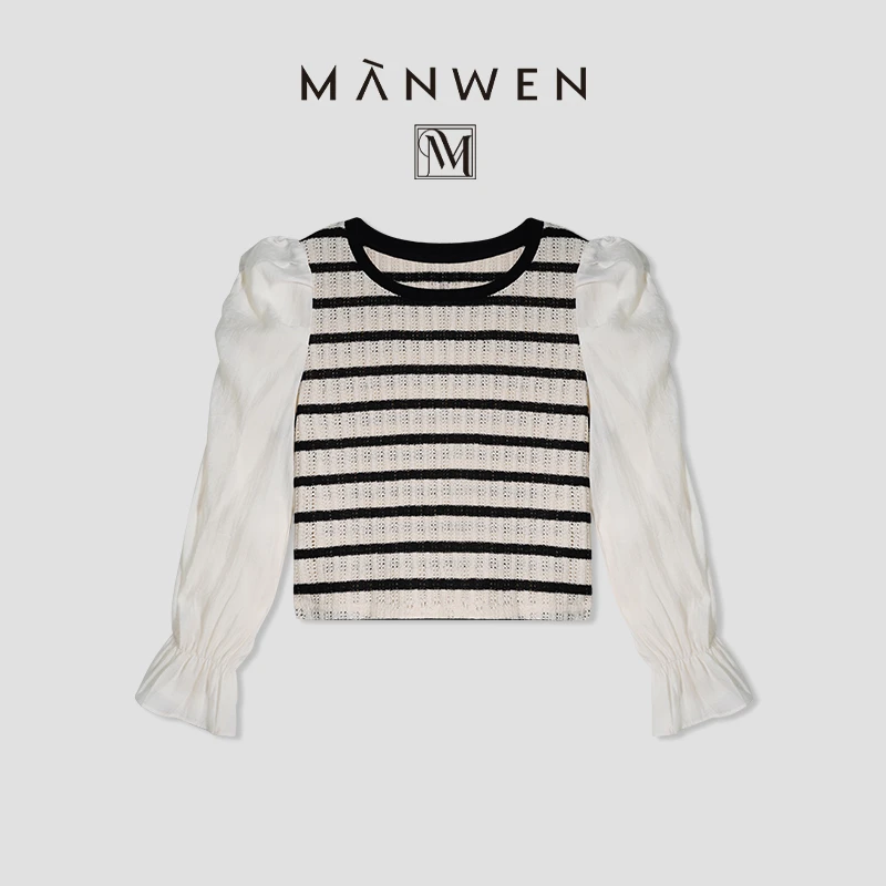 【曼文kiki】拼接针织上衣 MANA143