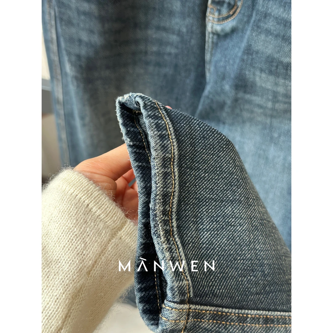 【曼文kiki】宽松显瘦老爹牛仔裤  MANA086