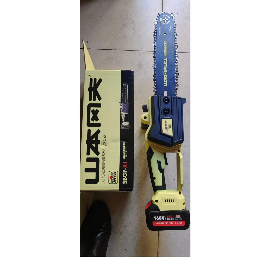 12寸充电式锂电锯168V1200W大功率木工锯家用户外无线手提锂电锯