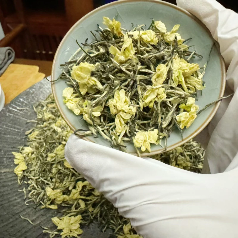 【2024新品雪芽茉莉】浓香型川派飘雪蒙顶山茶横县双瓣茉莉花茶