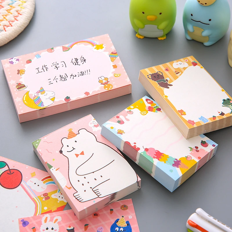 创意卡通便签不可贴便利本加厚办公室留言条小学生记事便签纸
