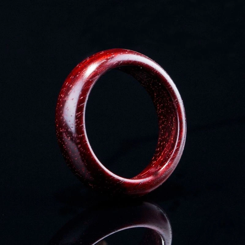 正宗印度小叶天然紫檀木跑环女士手工制作创意食指手机指环男情侣