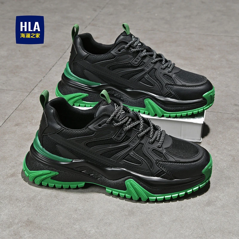 HLA/海澜之家男鞋时尚运动鞋百搭增高潮流老爹鞋韩版休闲鞋跑步鞋