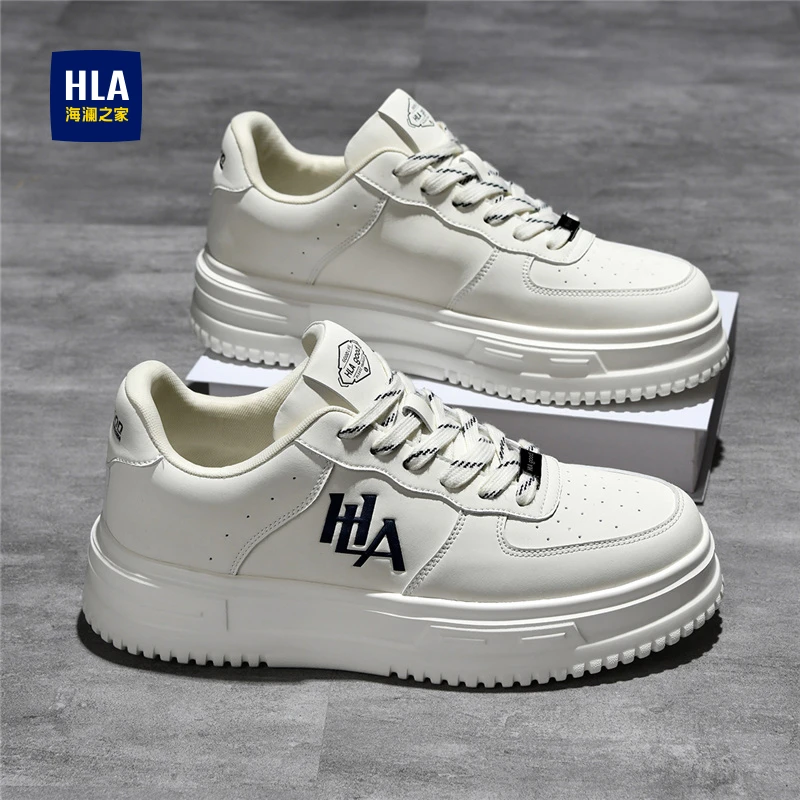 HLA/海澜之家夏季轻薄板鞋休闲百搭时尚男士透气韩版低帮厚底潮鞋
