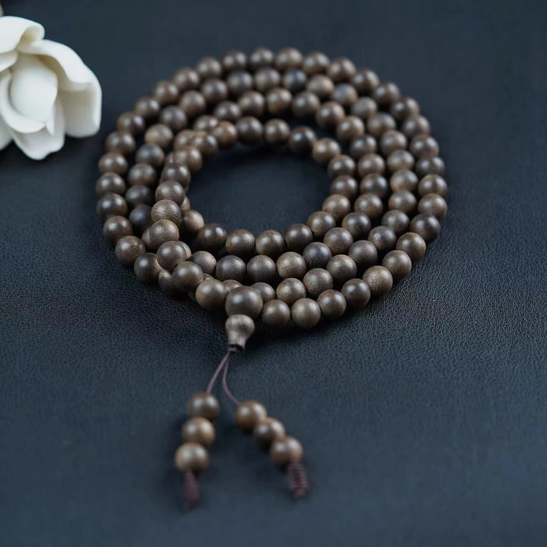 【嘉木】【见面礼】X027沉香芽庄绿奇楠0.8多圈圆珠手串-