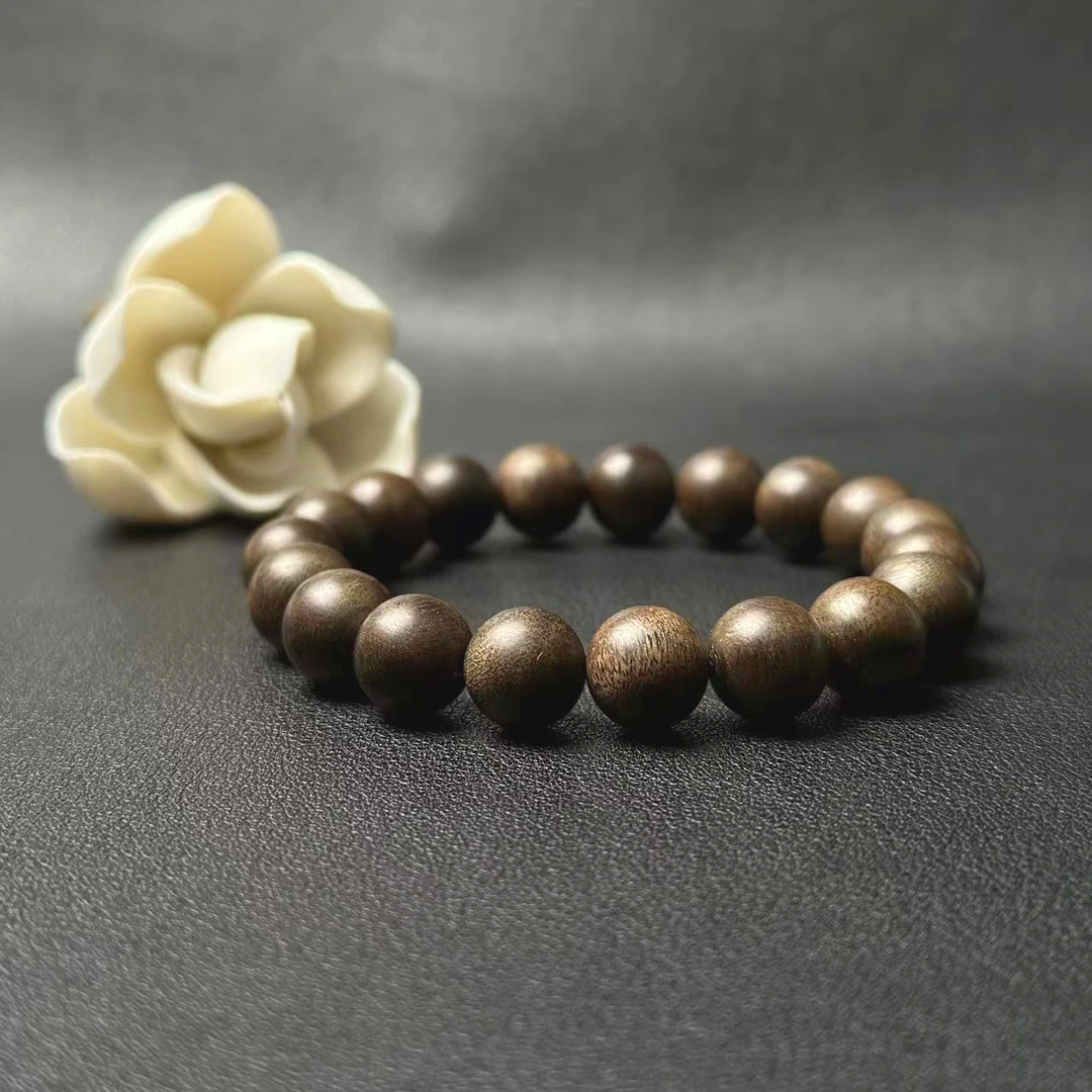 【木秀】【见面礼】X006沉香芽庄绿奇楠1.0单圈圆珠手串多样性发一条