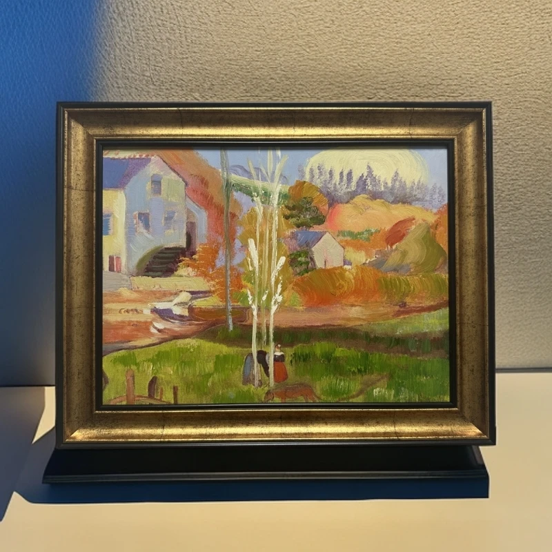 手绘油画大芬油画田园抽象风景油画客厅装饰画美式走廊玄关油画
