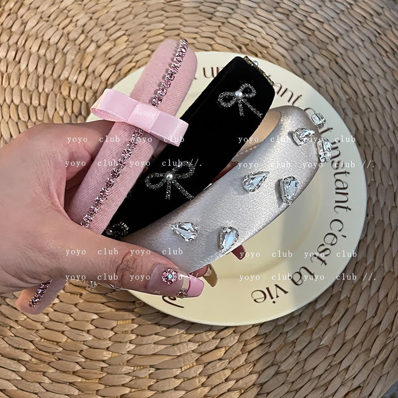 巴黎假日蝴蝶结海绵发箍轻奢高级感设计复古简约高颅顶秋冬发卡