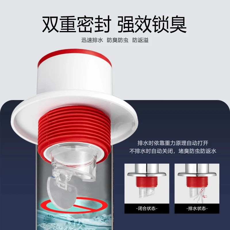 LEEN/勒恩排水防臭接头 洗脸盆下水管道密封塞厨房卫生间防臭接头