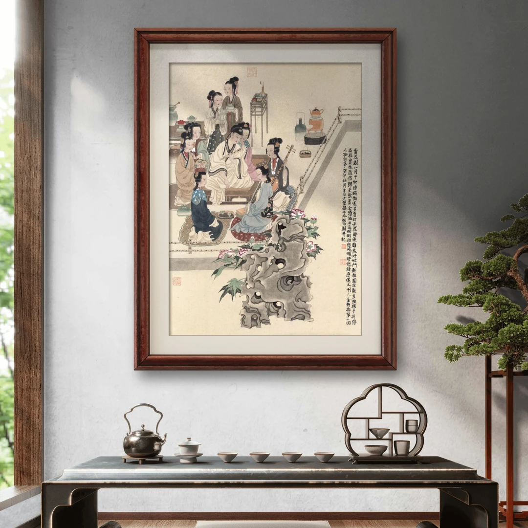 于水《赏花图》镜心尺寸: 69x50cm