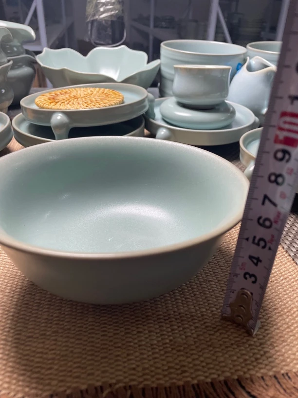 原矿汝瓷仿古釉大碗纯手工家用
