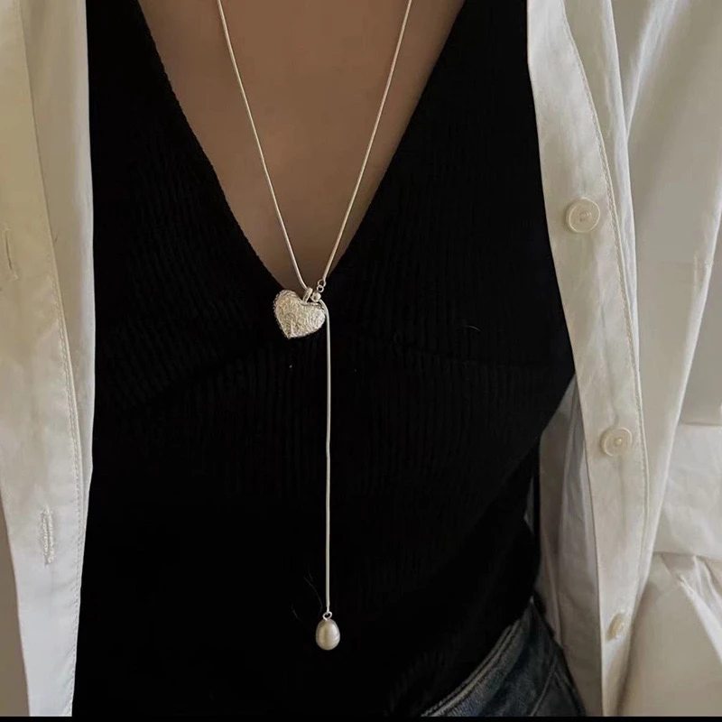 925银银制品 7732爱心珠珠y字链