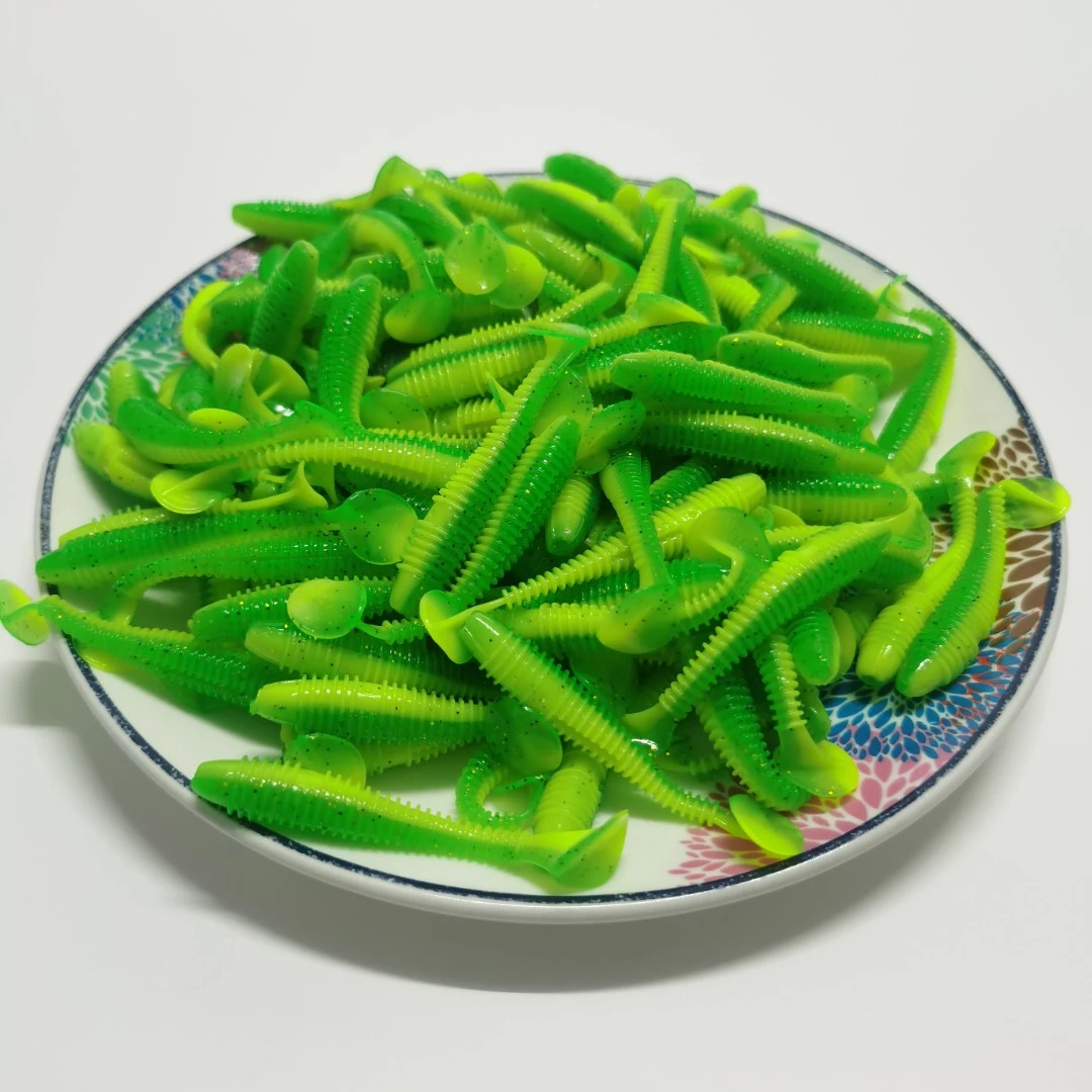精品双色螺旋T尾鳜鱼翘嘴鲈鱼T尾加盐加腥路亚软饵螺纹