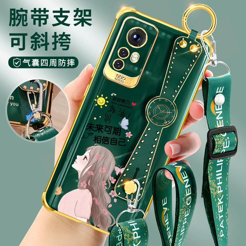 小米12手机壳新款网红腕带个性女款Xiaomi12Pro气囊薄防摔软硅胶