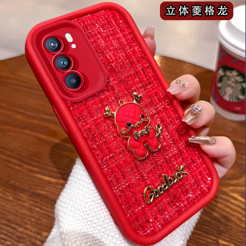 OPPOReno6手机壳龙年小香风编织立体公仔Reno6Pro轻奢硅胶保护套