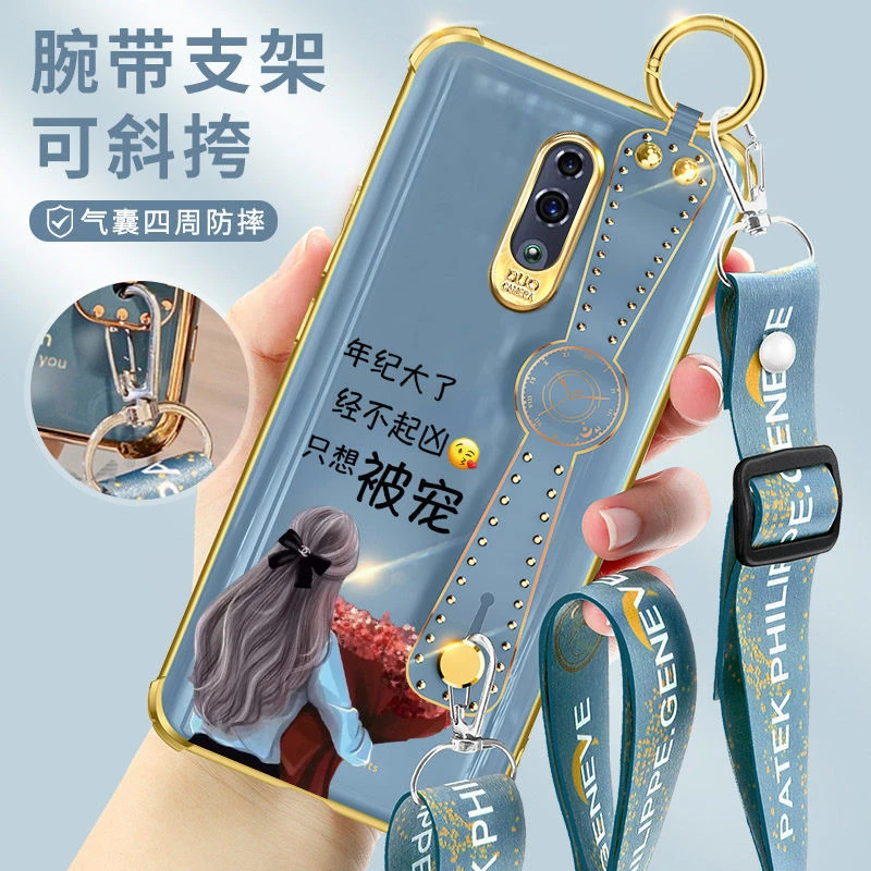 OPPOReno手机壳新品网红腕带女生款PCAM00气囊轻薄防摔硅胶保护套
