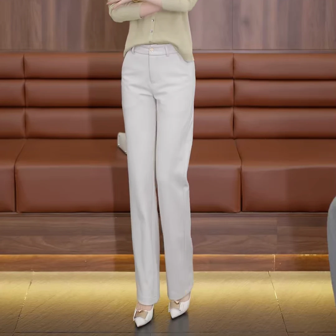 垂感窄版直筒裤女2024秋冬新款高腰百搭宽松时尚休闲裤A251009